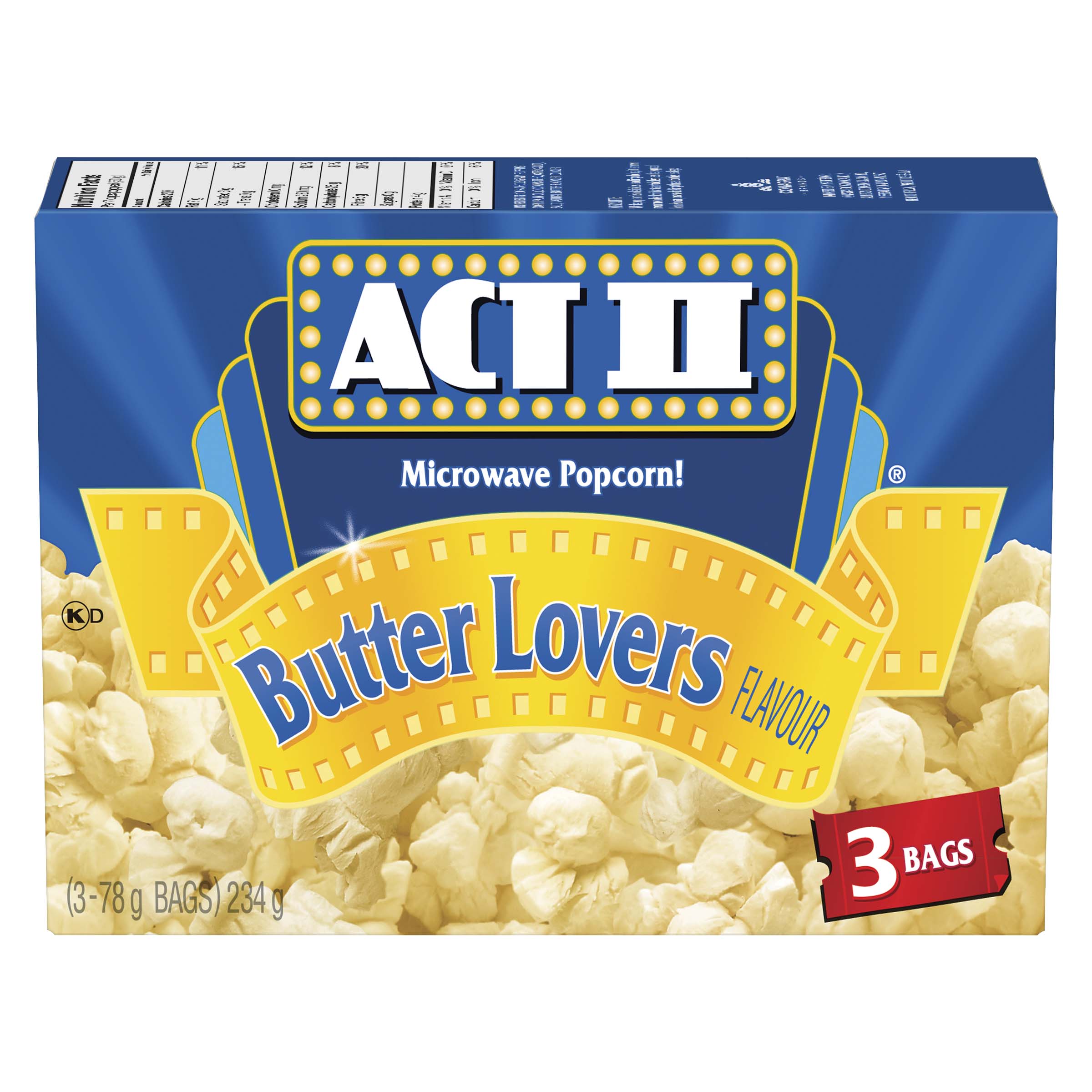 Wholesale ACT II Butter Lovers Popcorn 3's (234g)