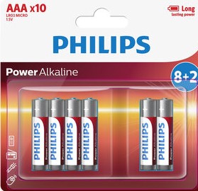 Wholesale Philips Power Alkaline Battery AAA 8+2 Blis (10ct)