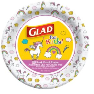 Wholesale Glad Kid Plates Unicorn-7" Plates (20 Ct)