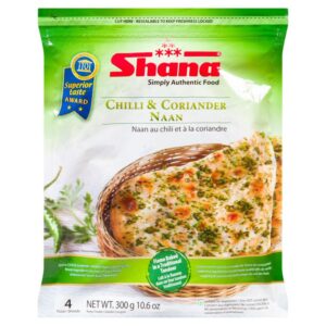 Wholesale Shana Frozen Naan Chilli & Coriander (300g)