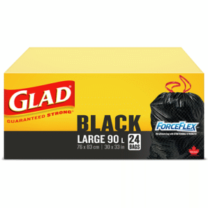 Wholesale Glad Black Large Garbage Bags Bag 90L 76x83cm (24's)