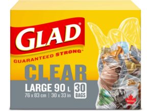 Wholesale Glad Clear Easy-Tie Large Garbage Bags 90L (30's)