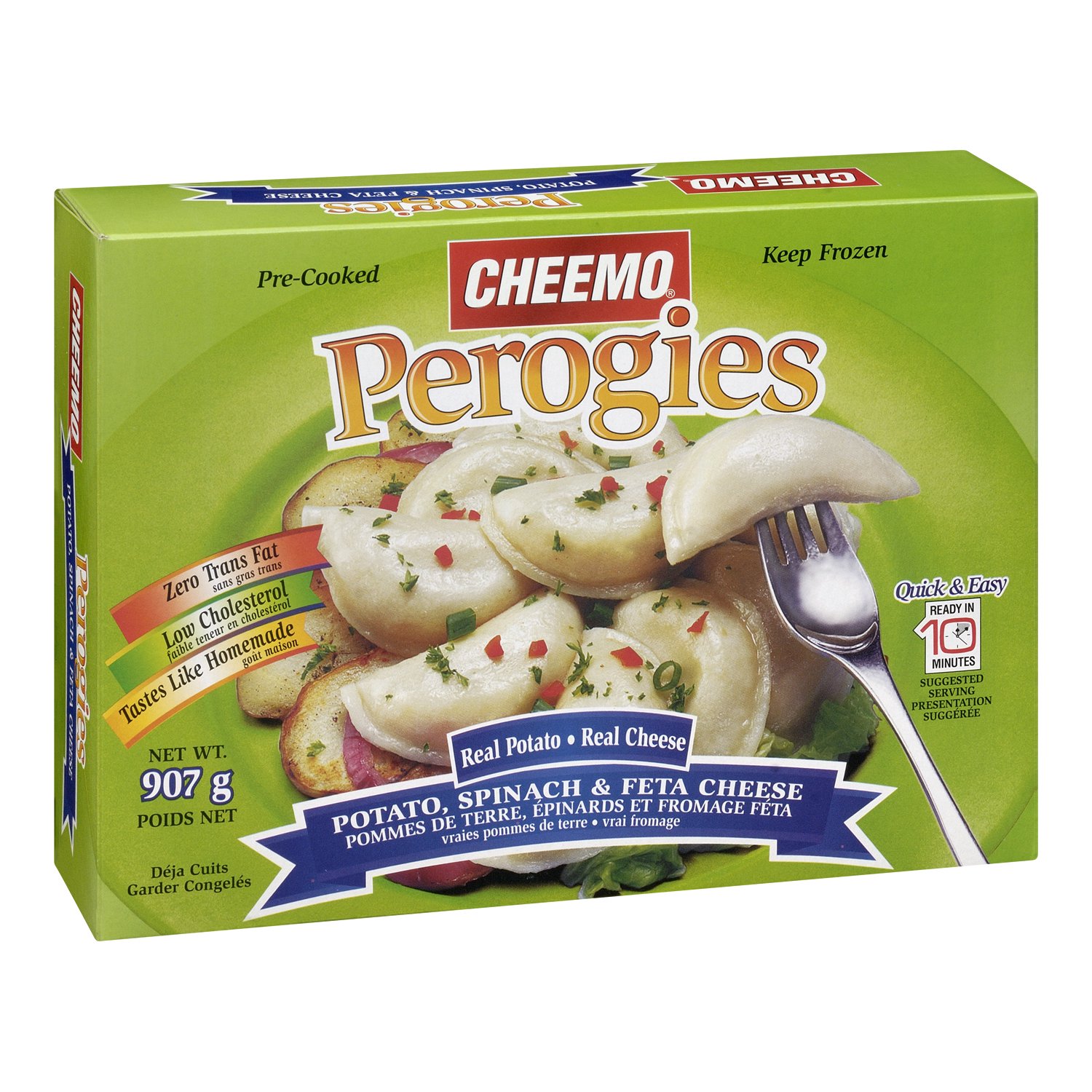 Wholesale Cheemo Perogies Potato Spinach & Feta Cheese (907g)