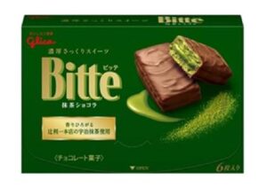 Wholesale Glico Bitte Chocolate Biscuit Matcha Choco (120g)