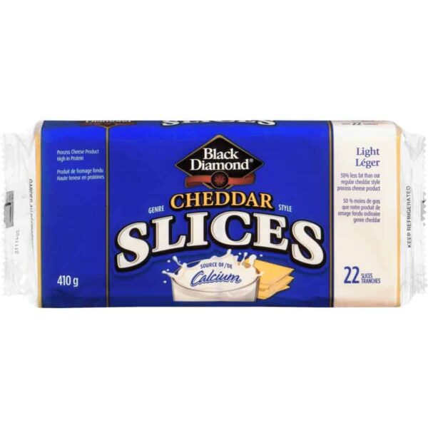 Wholesale Black Diamond Cheese Cheddar Light 22 Slices (410g) - Chens ...