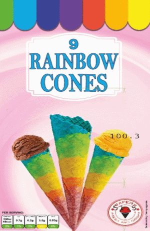 Wholesale Kml Rainbow Cones 9ct (140g)