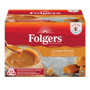 Wholesale Folgers Caramel Drizzle K-Cup
Coffee Pods 12ct (108g)