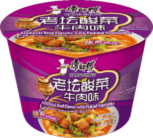 Wholesales Kang Shi Fu Artificial Beef With Pickled Vegetables Flavour Soup Noodle Bowl (122g)