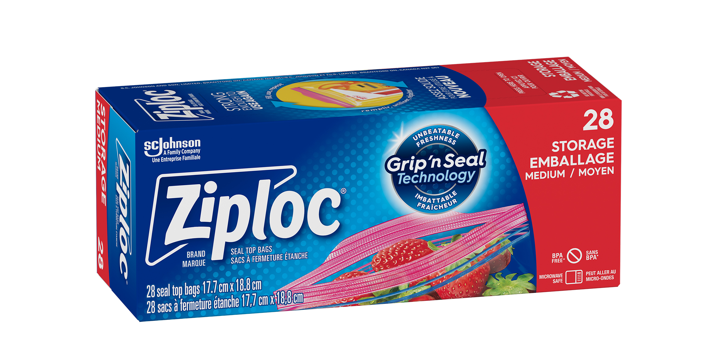 Wholesale Ziploc Brand Bags Storage Medium (12x28ct)