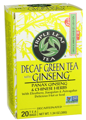Wholesale Triple Leaf Decaf Green Tea with Ginseng 20's (38g)