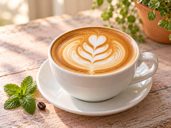 Latte with milk foam art