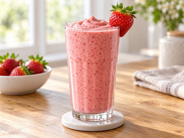 Strawberry smoothie in a glass